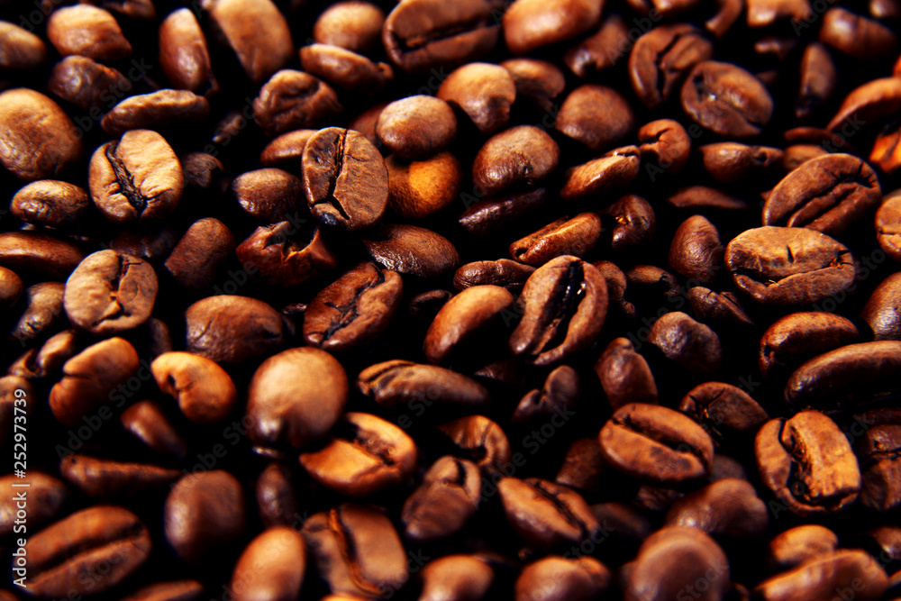 Naklejka premium Coffee beans texture background