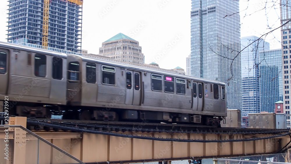 Fototapeta premium subway commuter train in the city