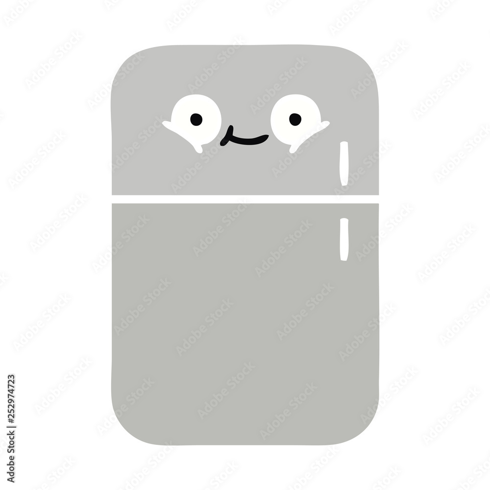 flat color retro cartoon fridge freezer flat color retro cartoon fridge freezer