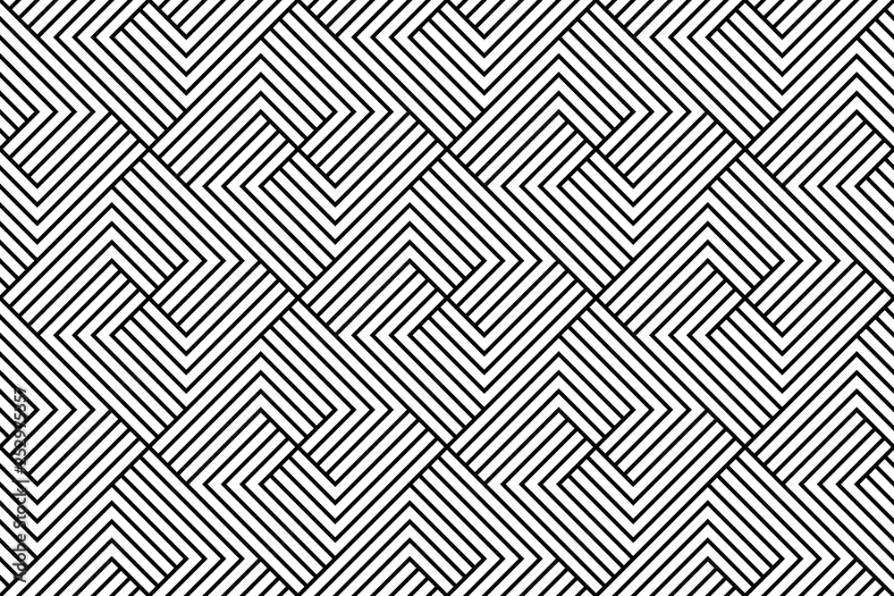 Abstract geometric pattern with stripes, lines. Seamless vector background. White and black ornament. Simple lattice graphic design Abstract geometric pattern with stripes, lines. Seamless vector background. White and black ornament. Simple lattice graphic design