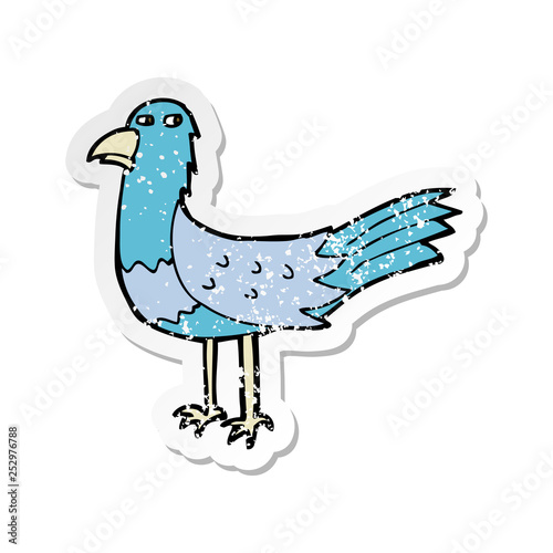 retro distressed sticker of a cartoon bird