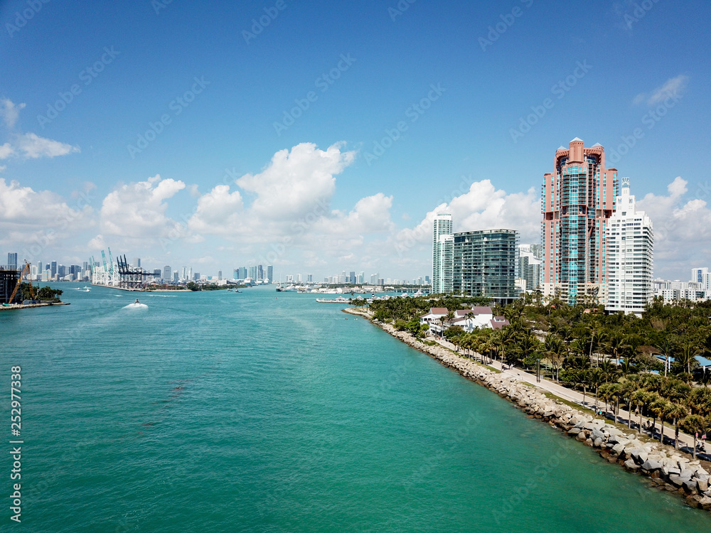 Miami Beach, South Beach, South Pointe Park, Government Canal. Florida, USA Miami Beach, South Beach, South Pointe Park, Government Canal. Florida, USA