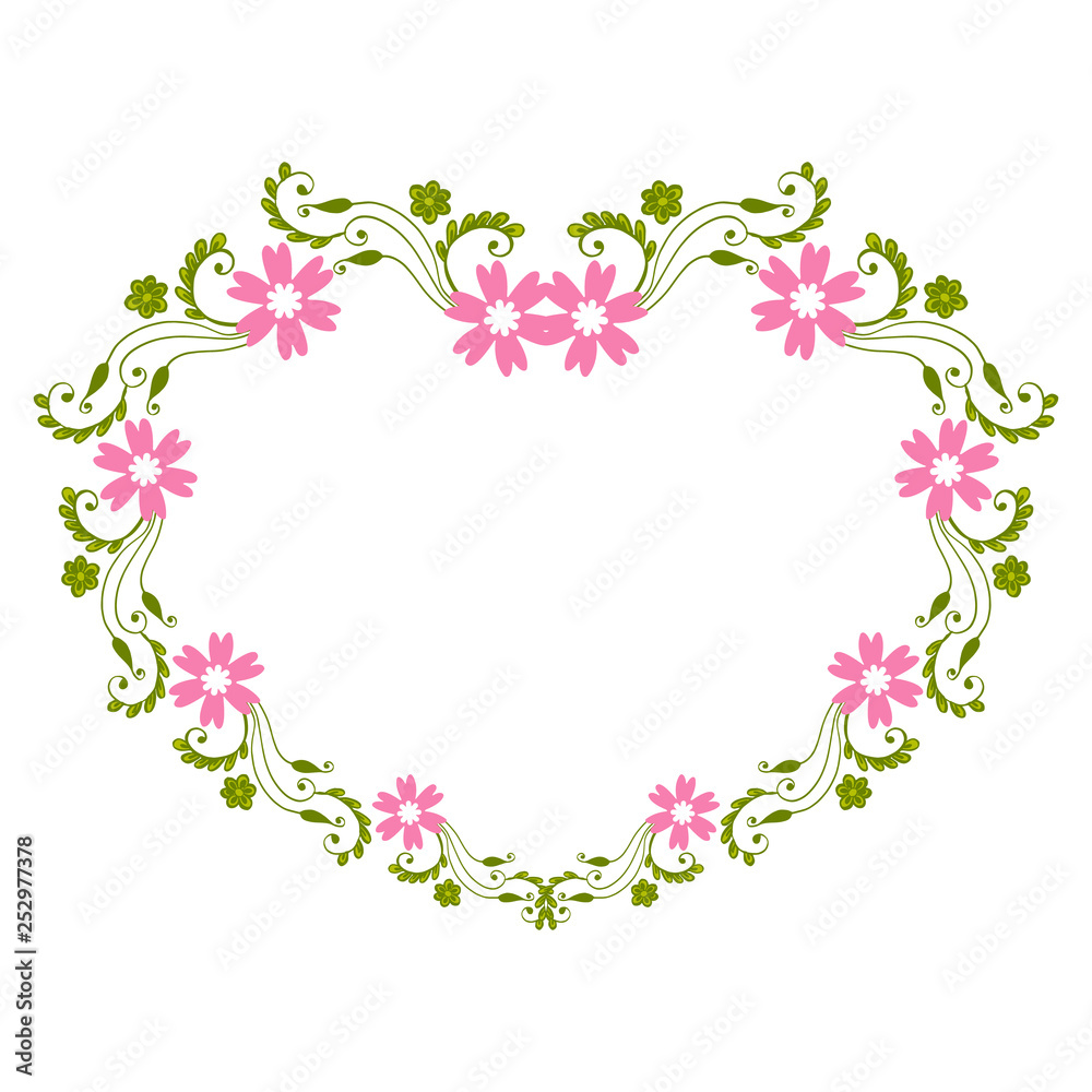 Vector illustration texture pink flower frames blooms with greeting card hand drawn Vector illustration texture pink flower frames blooms with greeting card hand drawn