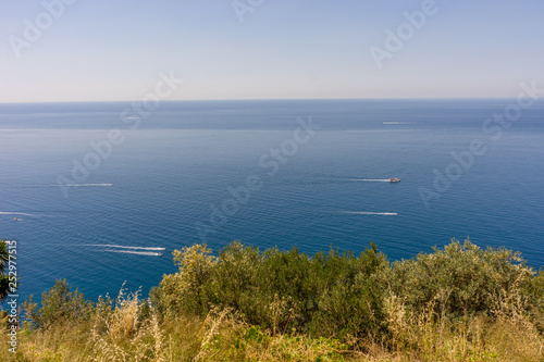 Italy, Cinque Terre, Corniglia, an island in the middle of a body of water