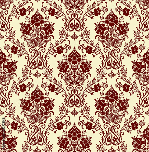 Vector Classic Damask Seamless Pattern 