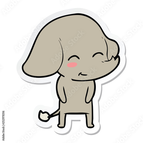 sticker of a cute cartoon elephant