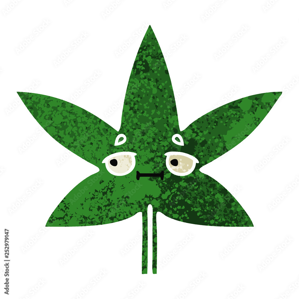 retro illustration style cartoon marijuana leaf retro illustration style cartoon marijuana leaf