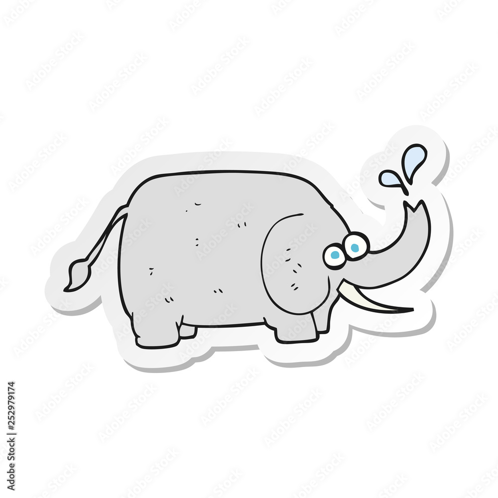 sticker of a cartoon elephant sticker of a cartoon elephant