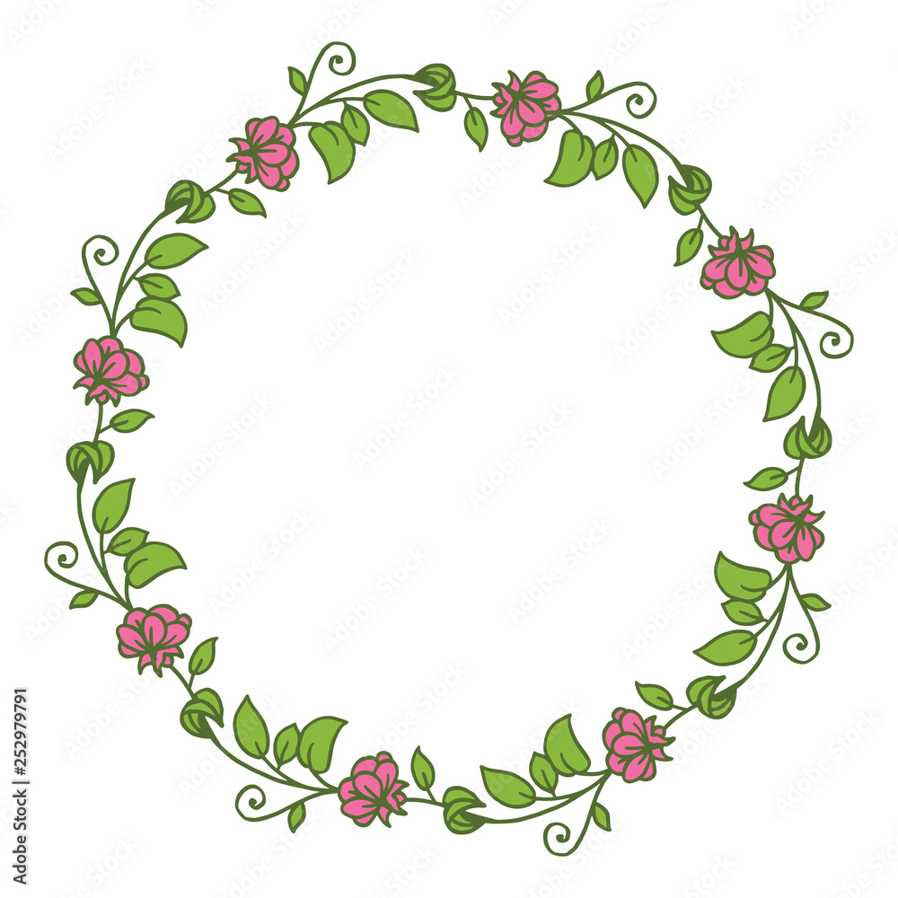 Obraz premium Vector illustration beautiful leaf flower frames design hand drawn