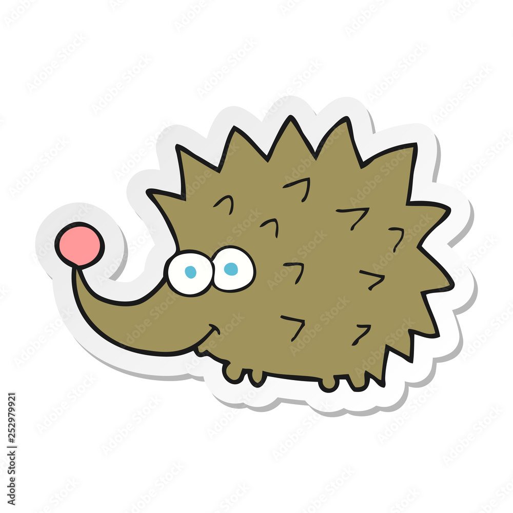 sticker of a cartoon hedgehog sticker of a cartoon hedgehog