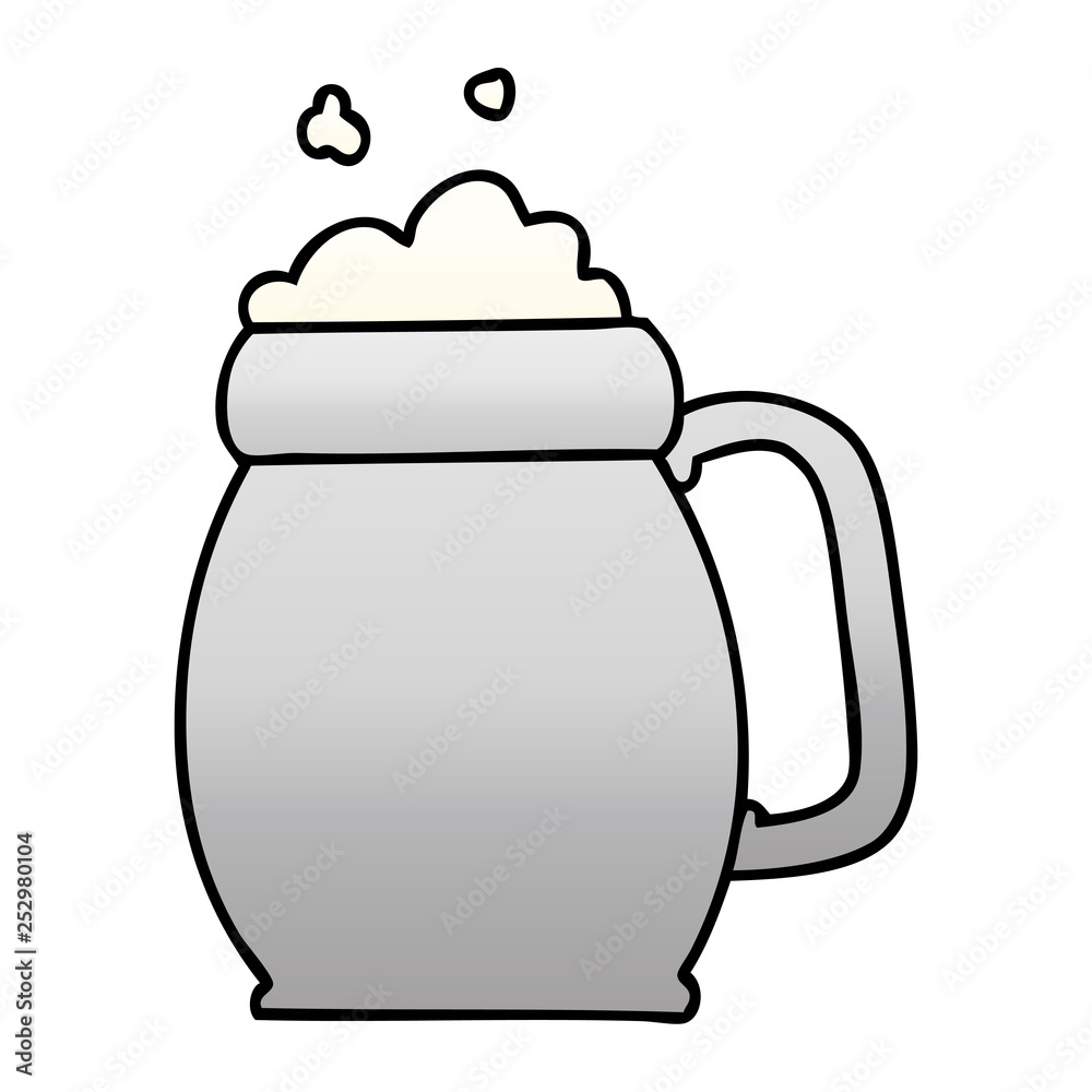 quirky gradient shaded cartoon pint of beer quirky gradient shaded cartoon pint of beer