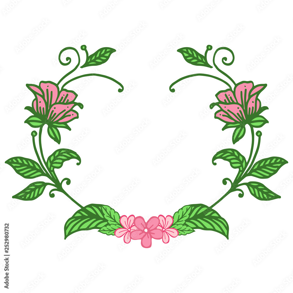 Vector illustration art pattern frame flower yellow and flower pink hand drawn Vector illustration art pattern frame flower yellow and flower pink hand drawn