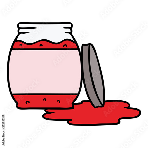 cartoon doodle of a strawberry jam