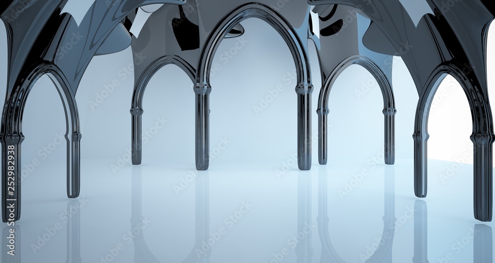 Abstract white and black gothic smooth interior. 3D illustration and rendering. Abstract white and black gothic smooth interior. 3D illustration and rendering.