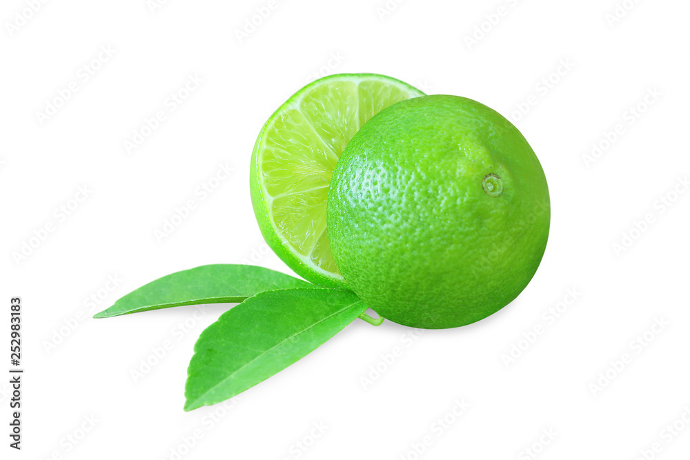 lemon lime isolated on white background