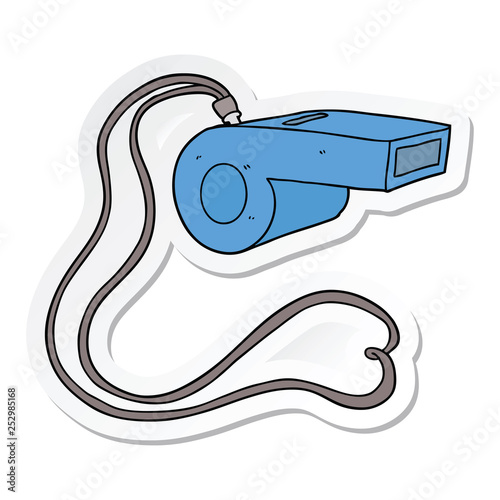 sticker of a cartoon whistle
