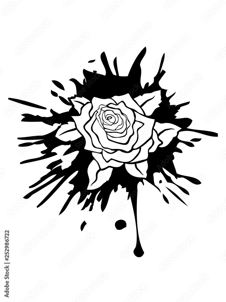 rose schwarz klecks tropfen farbe tinte graffiti blume tulpe pflanze garten gärtner blätter beet muttertag valentinstag schenken geschenk hübsch dekorativ schön logo design cool