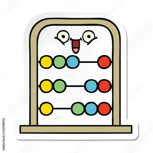 sticker of a cute cartoon abacus