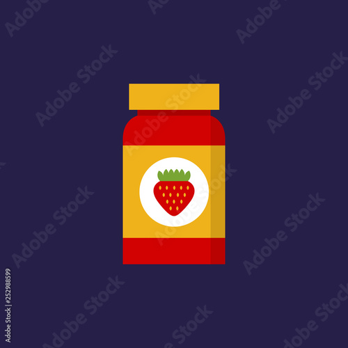 strawberry jam vector icon