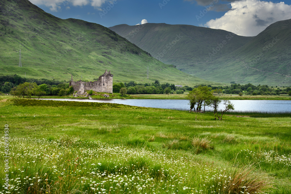 Ruins of the 15th Century Kilchurn Castle in the Scottish Highlands on Loch Awe Dalmally Scotland UK