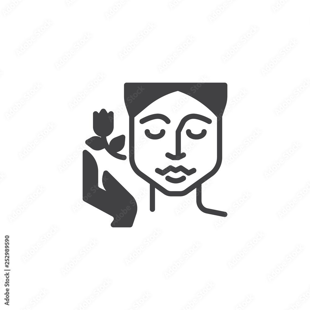 Face spa therapy vector icon. filled flat sign for mobile concept and web design. Face beauty treatment glyph icon. Skin care symbol, logo illustration. Pixel perfect vector graphics