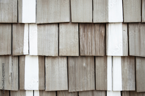 pieces of wooden plank wall for texture background with white line.