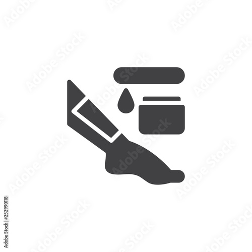 Leg depilation vector icon. filled flat sign for mobile concept and web design. Hair removal with wax glyph icon. Symbol, logo illustration. Pixel perfect vector graphics