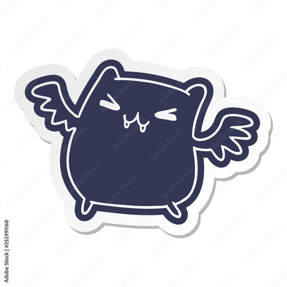 cartoon sticker of a kawaii cute bat cartoon sticker of a kawaii cute bat