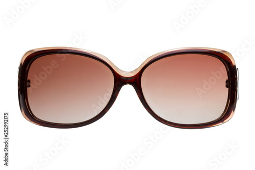 Stylish women's sunglasses on a white background. Front view.