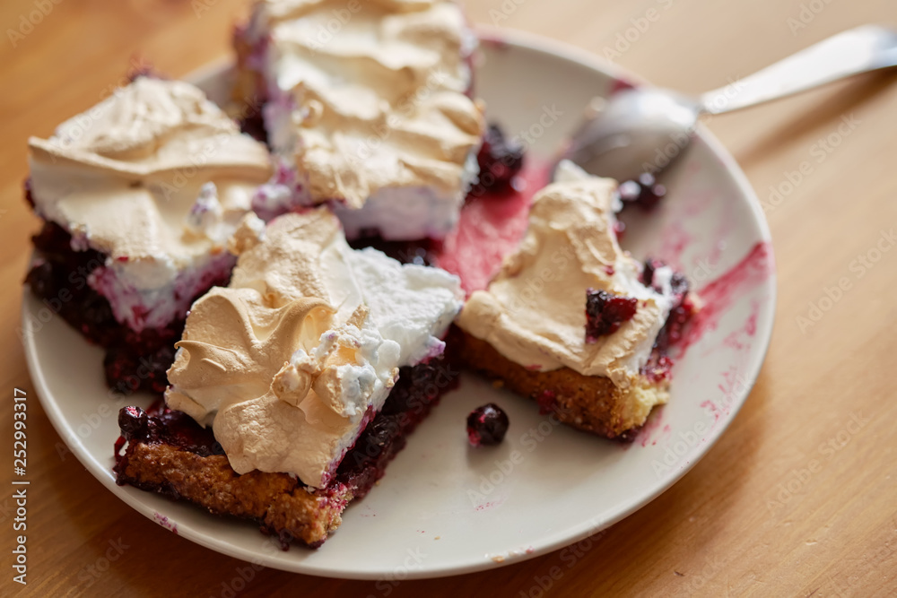 berry dessert with black currant and meringue berry dessert with black currant and meringue