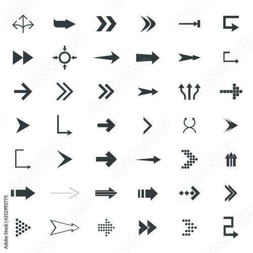 direction arrows icons set. road signs icons set. Vector illustration