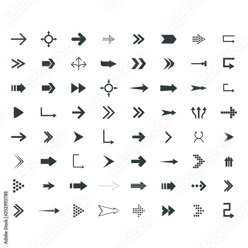 direction arrows icons set. road signs icons set. Vector illustration