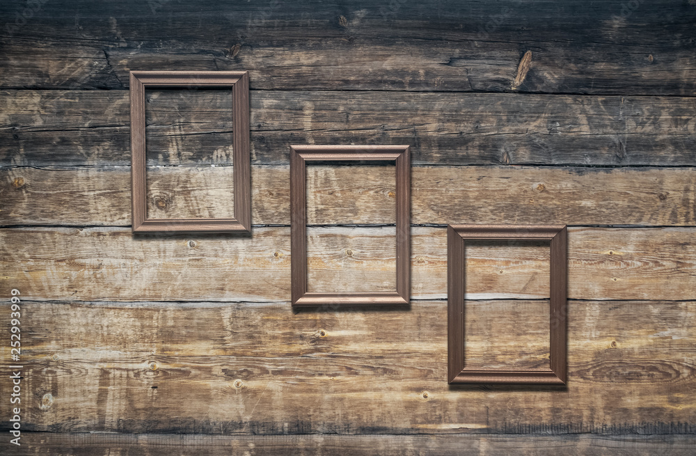Fototapeta premium frames on old, wall