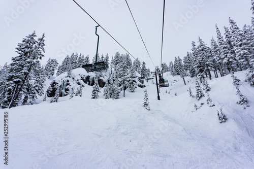 Snowy day skiing at Alpental