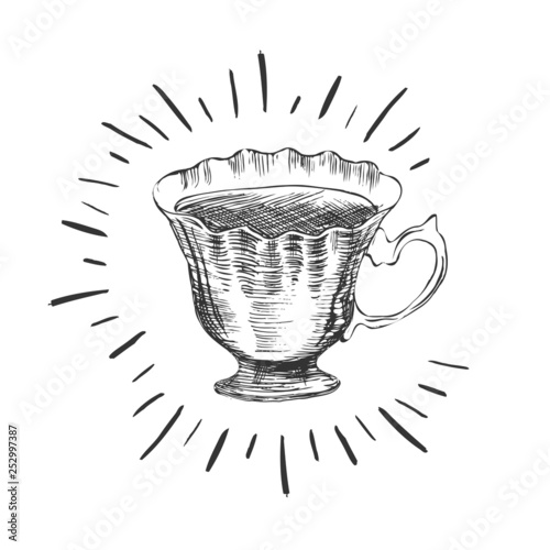 Hand drawn a cup of tea. 