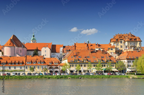 Slovenia, Maribor, Maribor's Old Town along the Drava river.