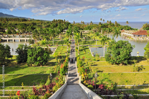 Panorama of Tirtagangga Taman Ujung water palace on Bali, Indonesia. photo