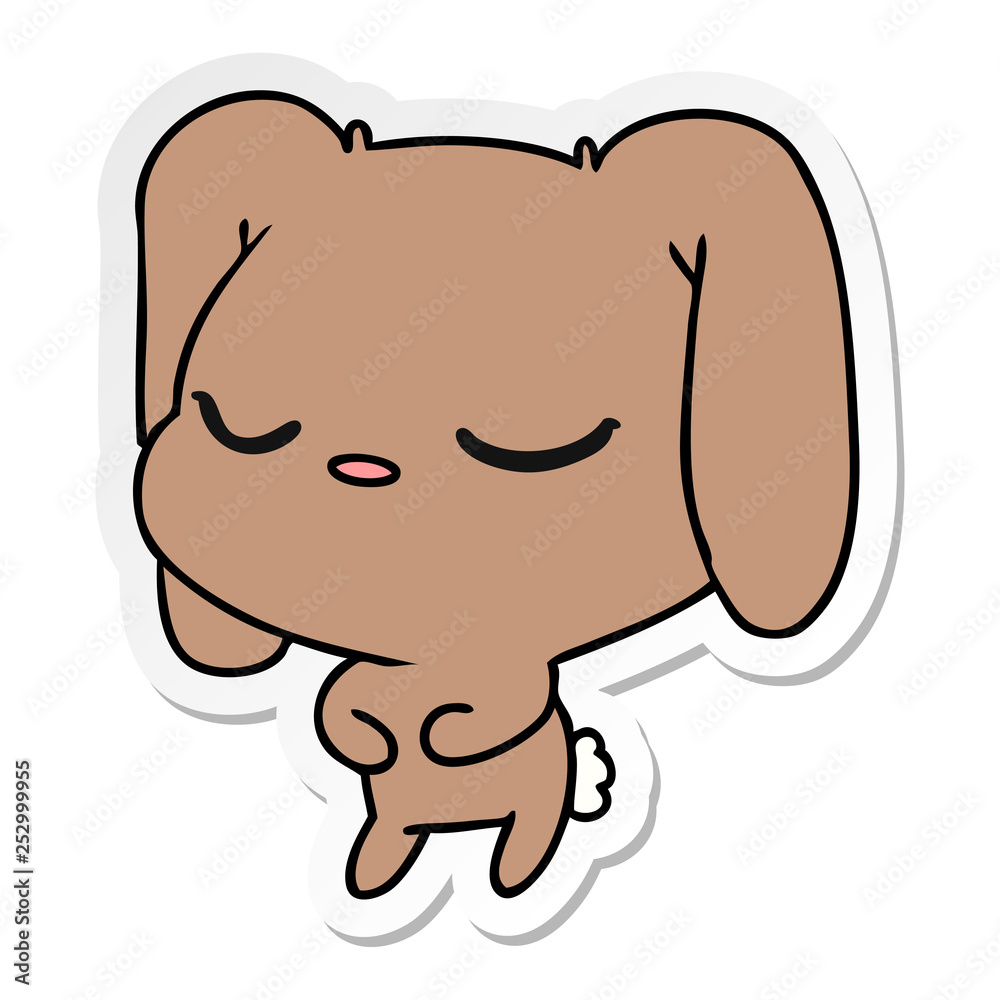 sticker cartoon of cute kawaii bunny