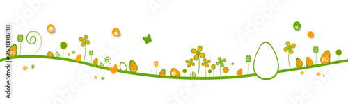 Welle Oster Landschaft Ostereier Wiese Eier Banner
