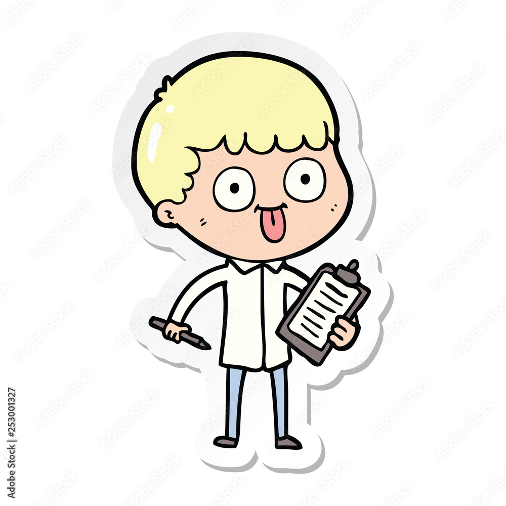 sticker of a cartoon man staring sticker of a cartoon man staring
