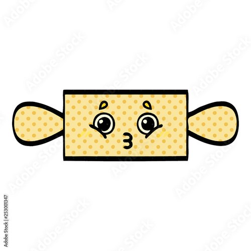 comic book style cartoon rolling pin