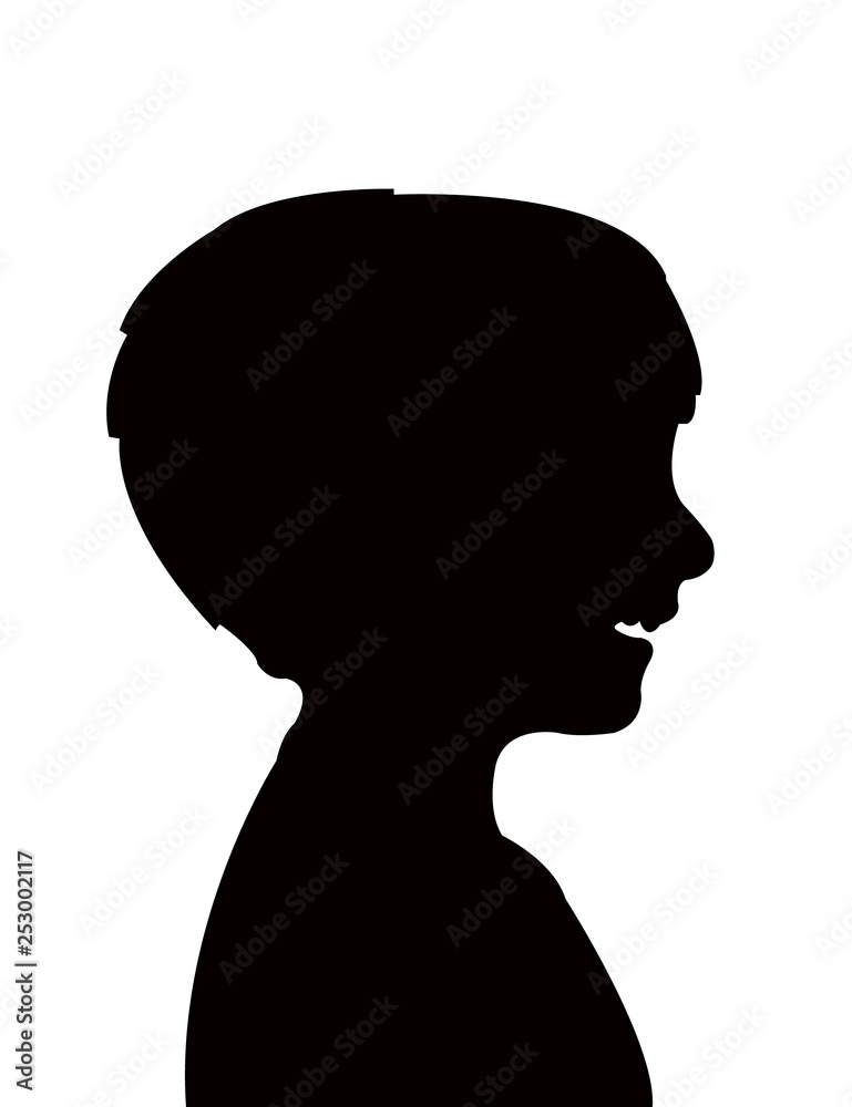 a child head silhouette vector