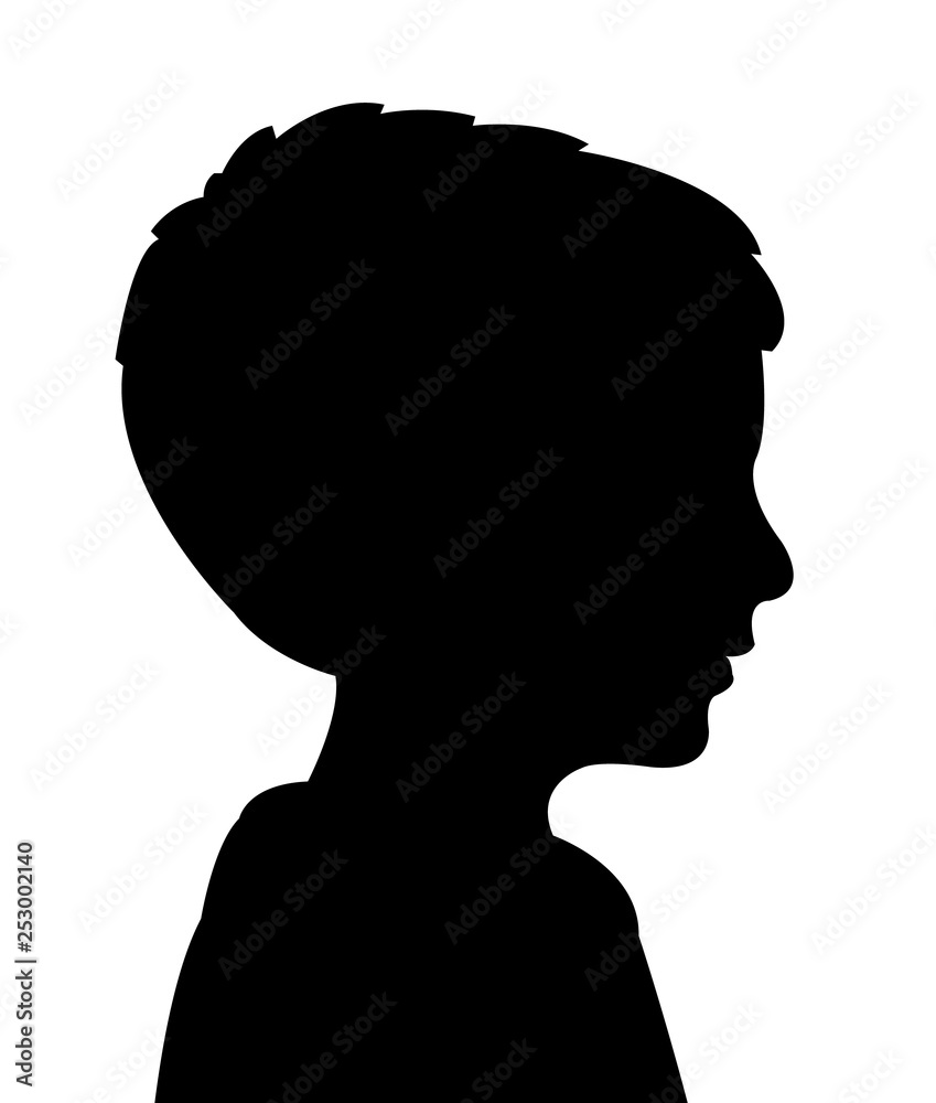 a child head silhouette vector