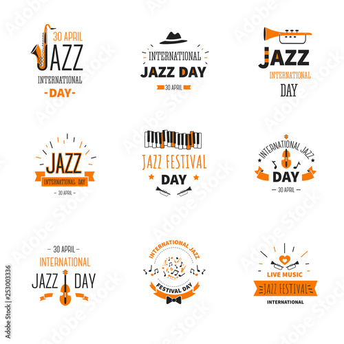 Jazz music day international holiday trumpet and saxophones