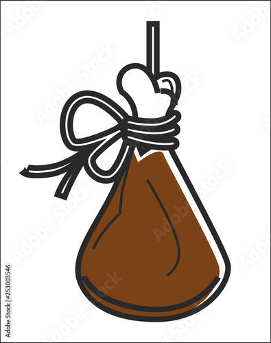 Montenegro national cuisine jamon meat hanging on rope vector isolated dish cooking culinary recipe dry-cure animal leg with bone travel and explore Mediterranean country culture butchery product