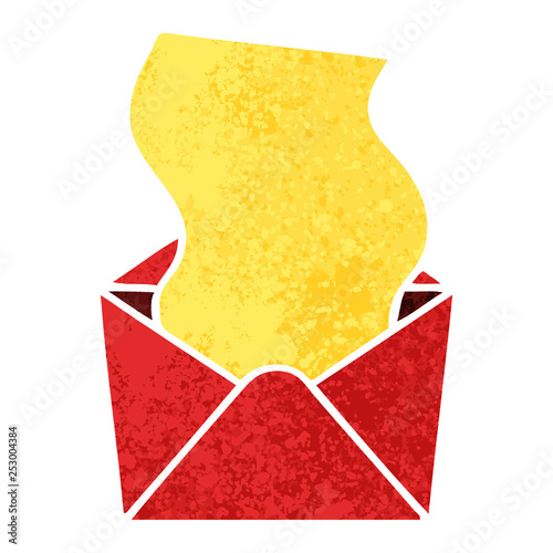 quirky retro illustration style cartoon letter and envelope