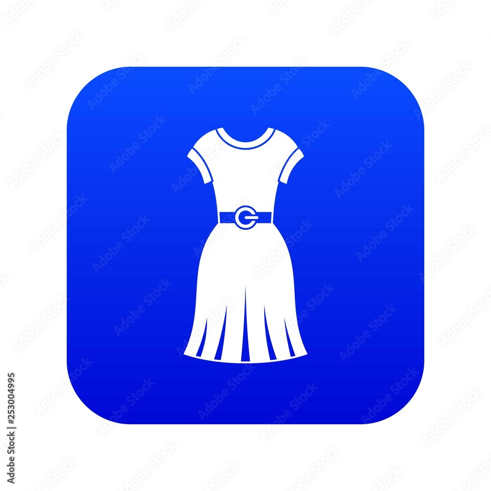 Dress icon digital blue for any design isolated on white vector illustration Dress icon digital blue for any design isolated on white vector illustration