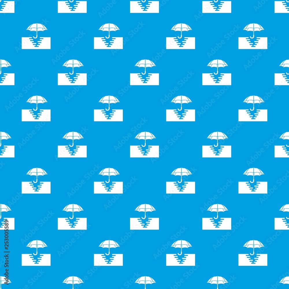 Umbrella in paddle pattern vector seamless blue repeat for any use