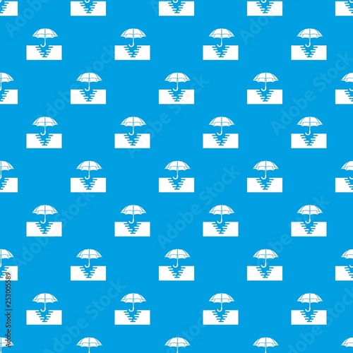 Umbrella in paddle pattern vector seamless blue repeat for any use