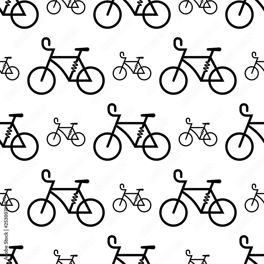 Bicycle Icon Seamless Pattern